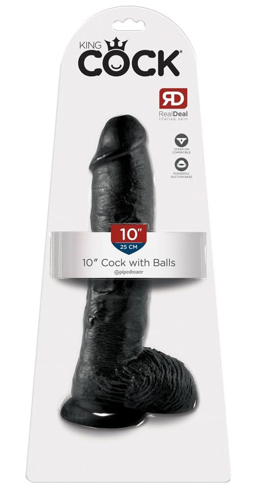 King Cock - 10In Cock W/ Balls Black
