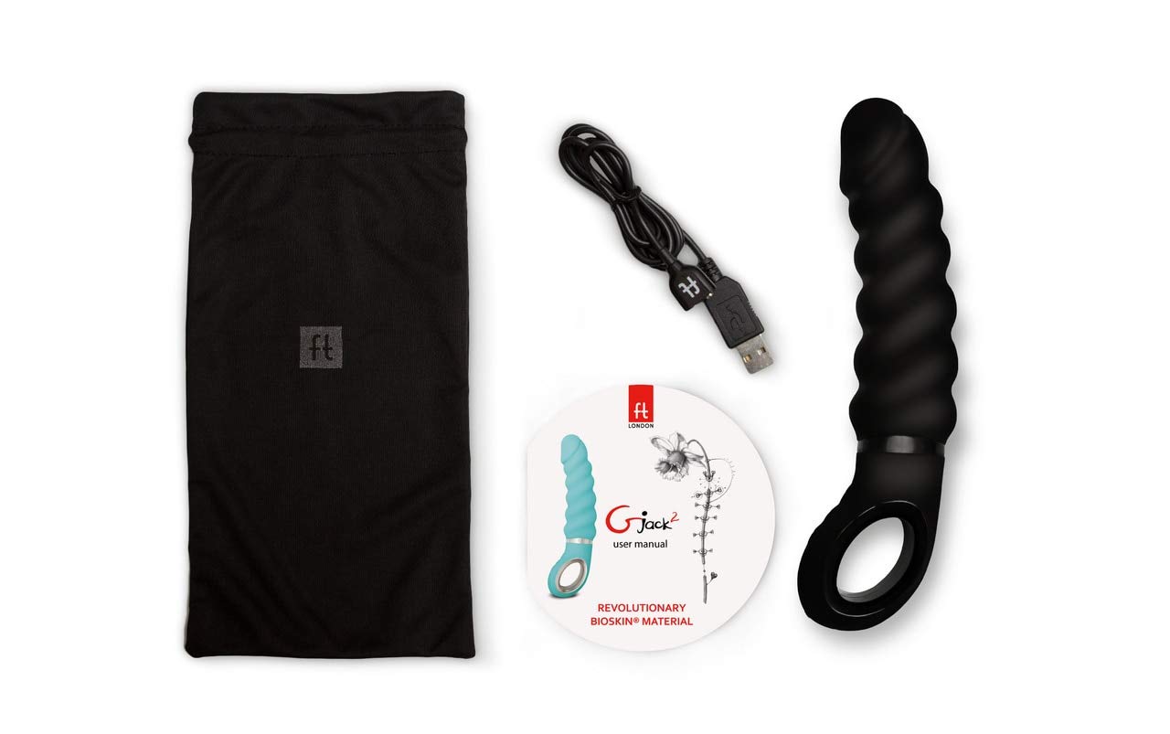 Gjack2 Waterproof Rechargeable Bioskin Dildo Vibrator - 6 Vibration Modes - Premium Quality Clitoris Vagina Stimulator - Adult S
