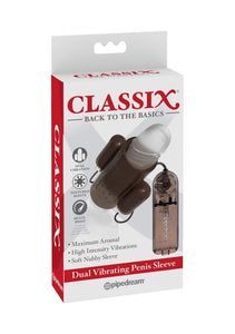 Pipedream Products Classix Dual Vibrating Penis Sleeve, Smoke