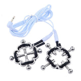 Electric Shock Nipple Clamps and Anal Plug Toys Set Adjustable Current Level, Nipple Clips for Pleasure Sex (White Set)