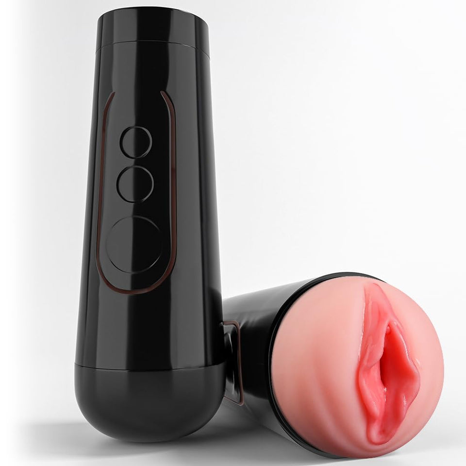 Aiccos Male Masturbator Cup, Quiet Adult Sex Toys for Men Realistic Pocket Pussy Vagina Textured with 7.5in Depth Lifelike Soft