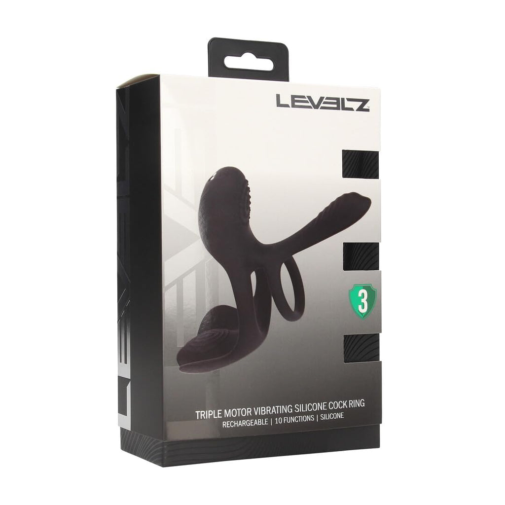 LEVELZ Triple Motor Vibr Sili C-Ring Blk