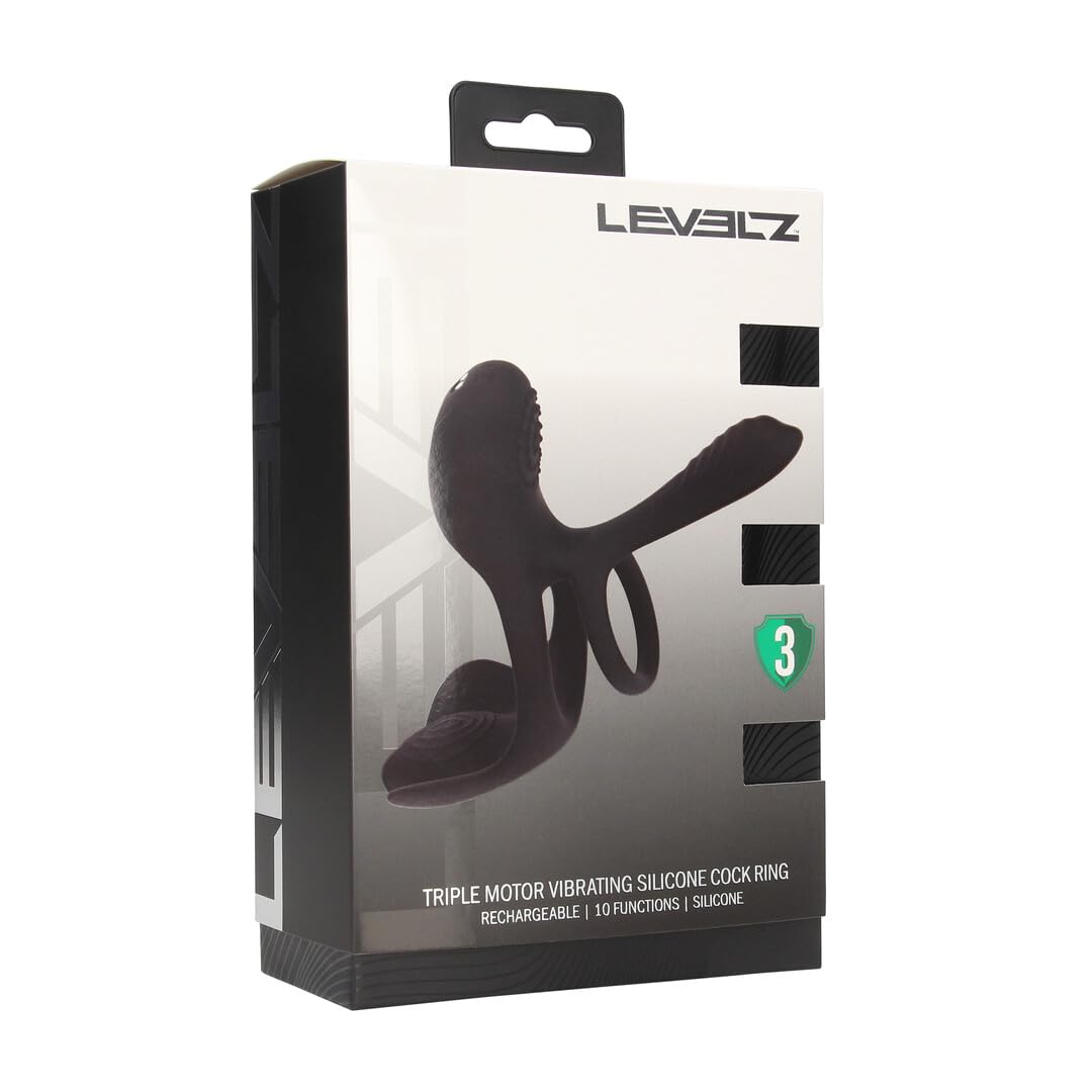 LEVELZ Triple Motor Vibr Sili C-Ring Blk