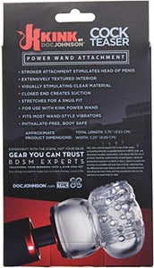 Kink By Doc Johnson - Cock Teaser - Power Wand Attachment - Fits Most Full Sized Body Wands - Stimulates Penis Head - Clear