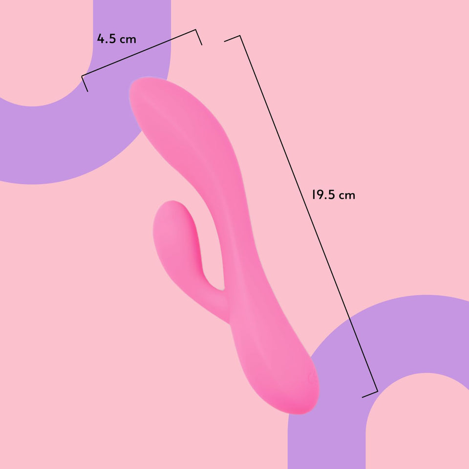 Sweet Vibrations The Perfect Match - Flexible Rabbit Vibrator Sex Toy with 10 Powerful Settings for Women & Couples, Waterproof,