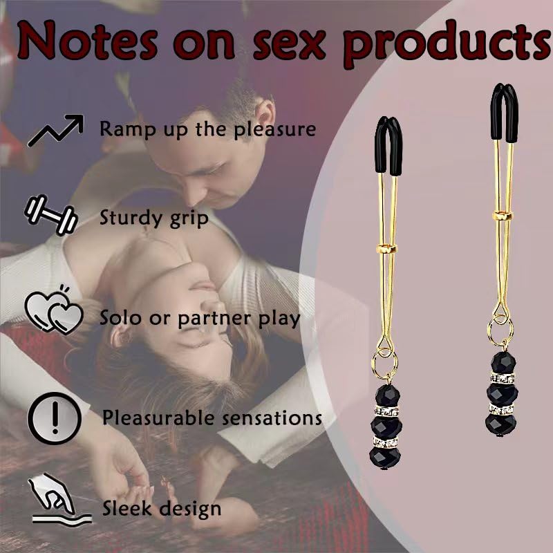 Nipple Sex Toys Adjustable Non Piercing Nipple Clamps Clips Set, The Pinch Nipple Clamps Nipple Clip Breast Clit Stimulation, Ad