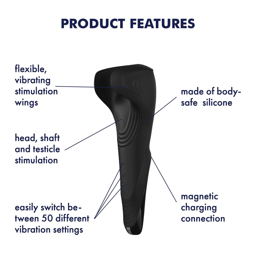 Satisfyer Men Wand Vibrator - Male Masturbator, Stroker, Vibrating Stimulation, Textured - Waterproof, Rechargeable