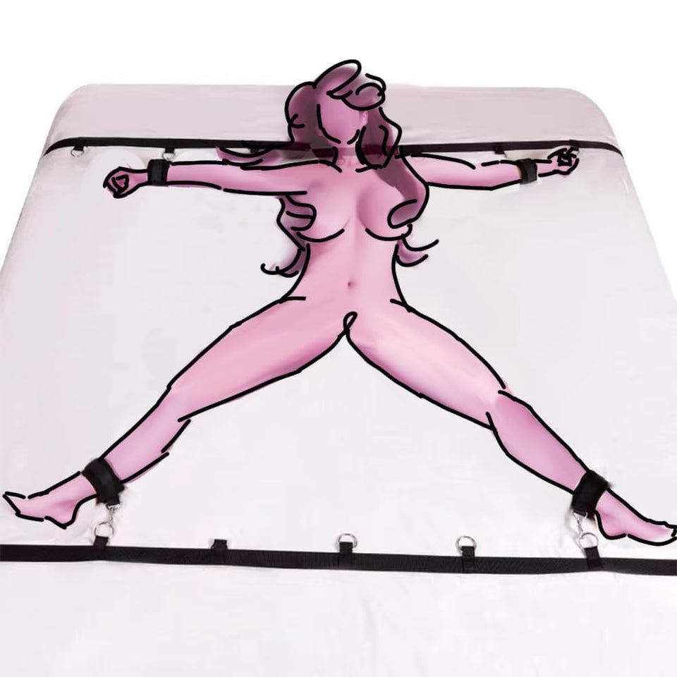 generic BDSM Bed Straps Restraints Sex Plush Tie Downs Under Mattress Adult Play Spreaders Bar Legs and Hands, Bondge Ties for K