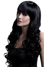 Fever Smiffys Isabelle Wig Soft Curl With Fringe-Black 26 Inch-Boxed