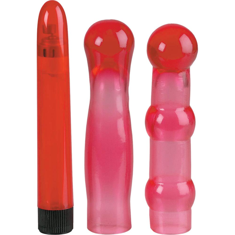 California Exotics Crystalessence Material Passion Kit, 6 Inch Powerful Massager With 2 High Quality Solid Head Sleeves, 1 Kit