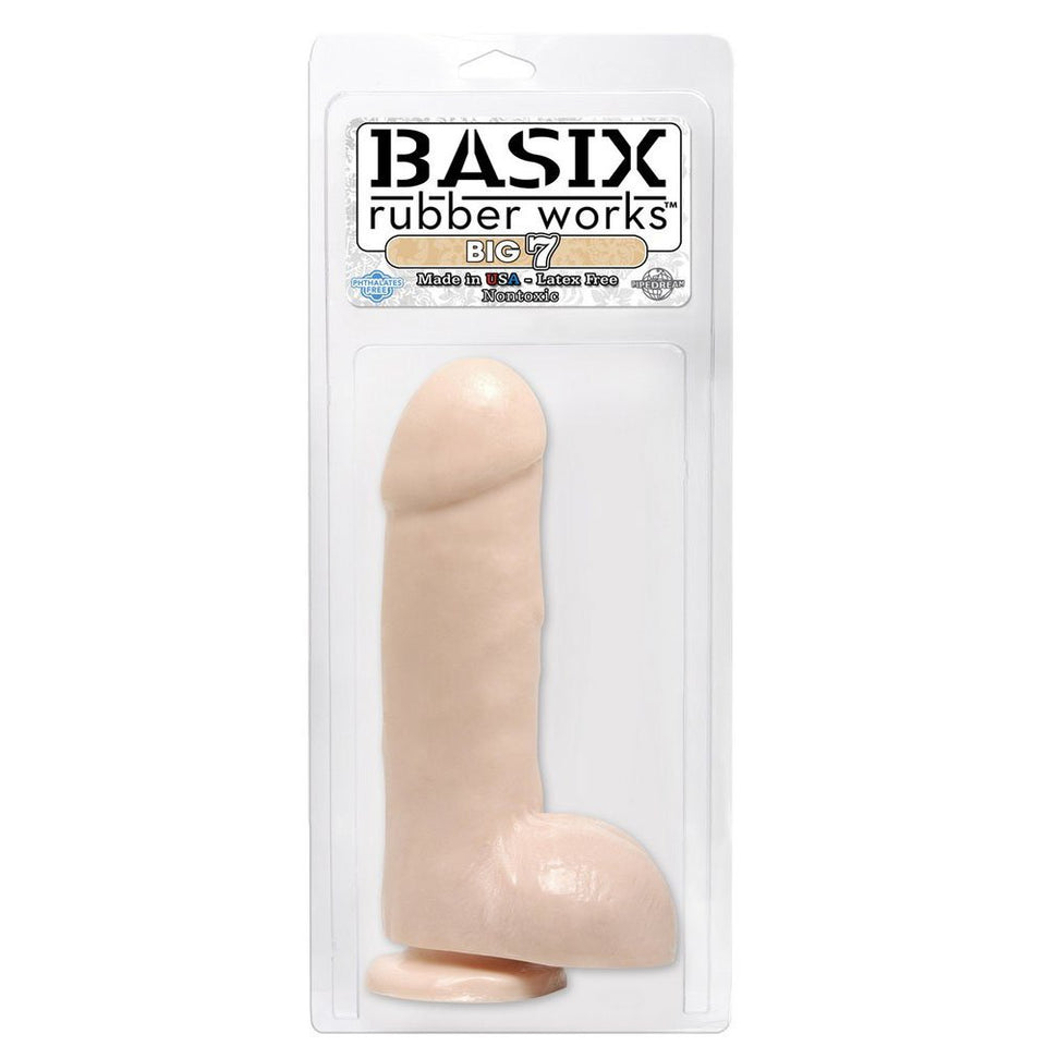 Basix 7In. Slim Dong W/Suction Cup Black