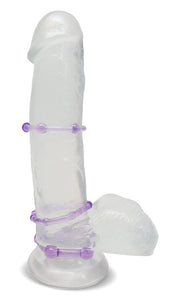 Blush Stay Hard Soft Stretchy Beaded Male Enhancement Cock Rings - Pack Of 3 - Purple