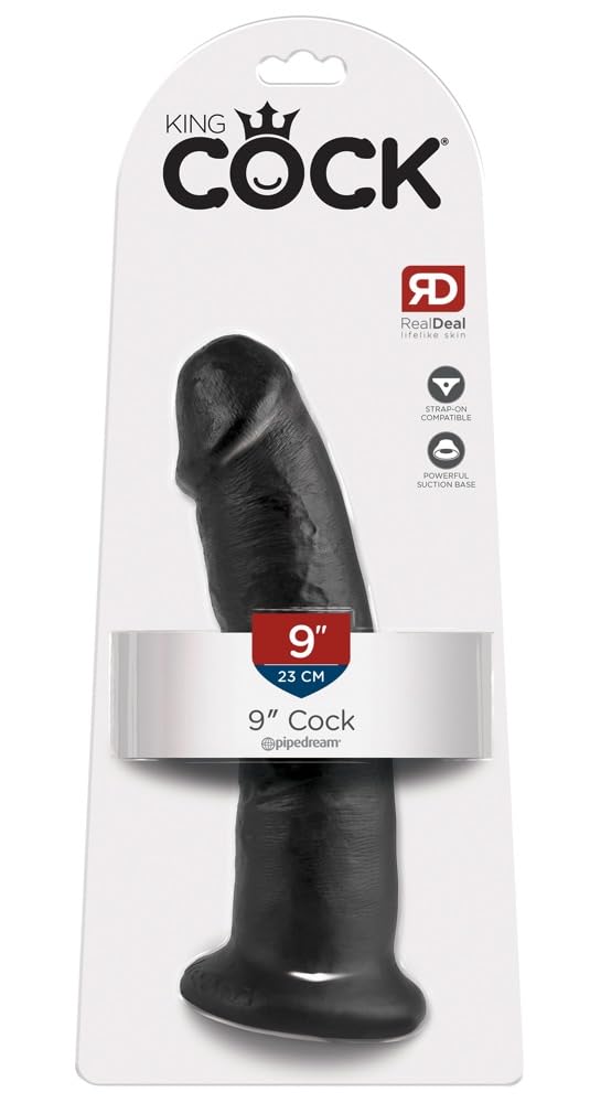 Pipedream King Cock Dildo, Black, 9 Inch