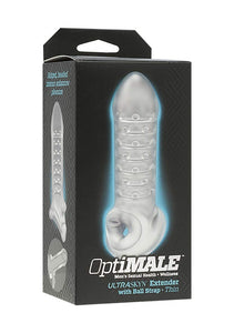 Doc Johnson Optimale - Ultraskyn Extender With Ball Strap - Thin, Frost