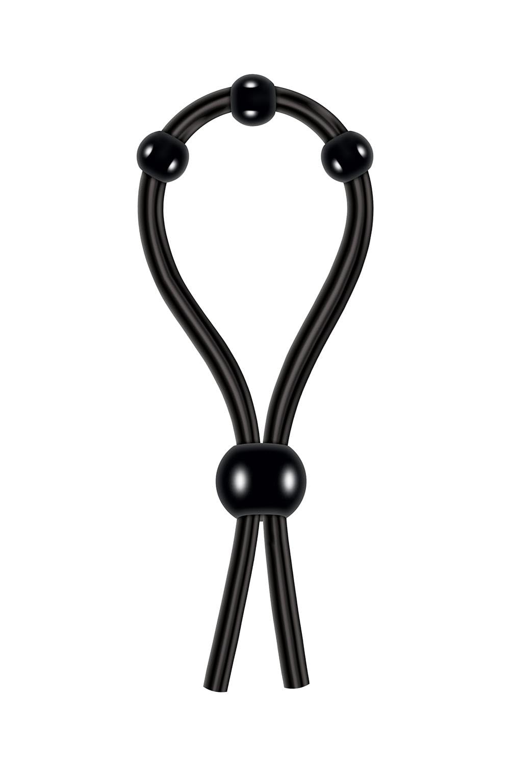 Zero Tolerance Ultimate Adjustable Silicone Lasso Cock Ring With Pleasure Beads, Black