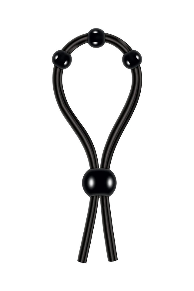 Zero Tolerance Ultimate Adjustable Silicone Lasso Cock Ring With Pleasure Beads, Black