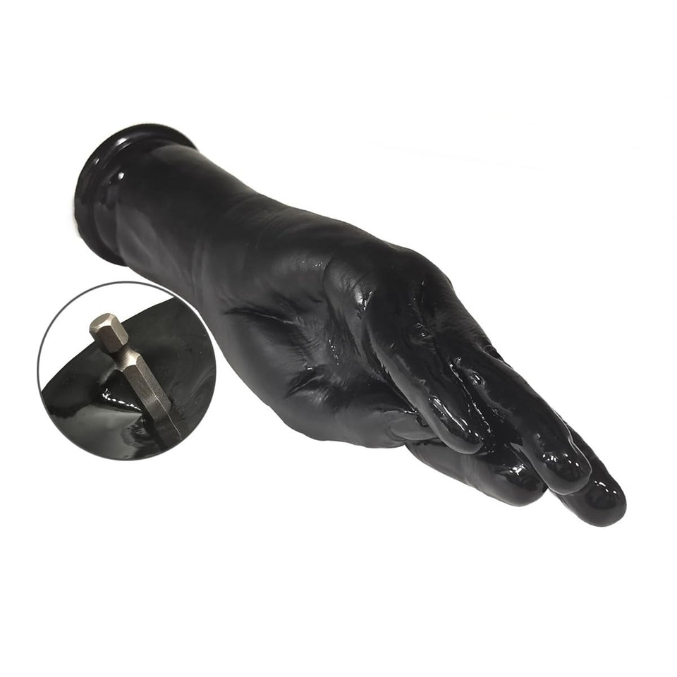Realistic Hand Dildo with Electric Drill Adapter Black Forearm Dildo Anal Butt Plug Anal & Vaginal Masturbation Adult Sex Toy(M)