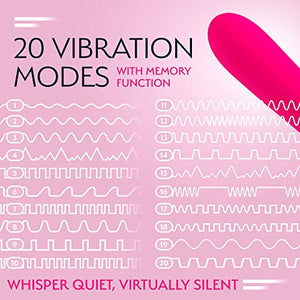 Femme Funn Ultra Bullet Vibrator - 20 Powerful Modes Usb Rechargeable & Whisper Quiet Bullet Massager Vibrators For Women