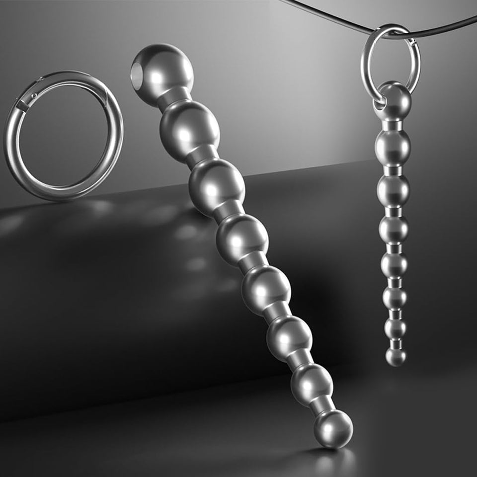 FST Penis Plug Stainless Steel Urethra Sound Multi Bead Urethral Plug Claspable O-Ring Urethral Dilator Sex Toys for Male Mastur