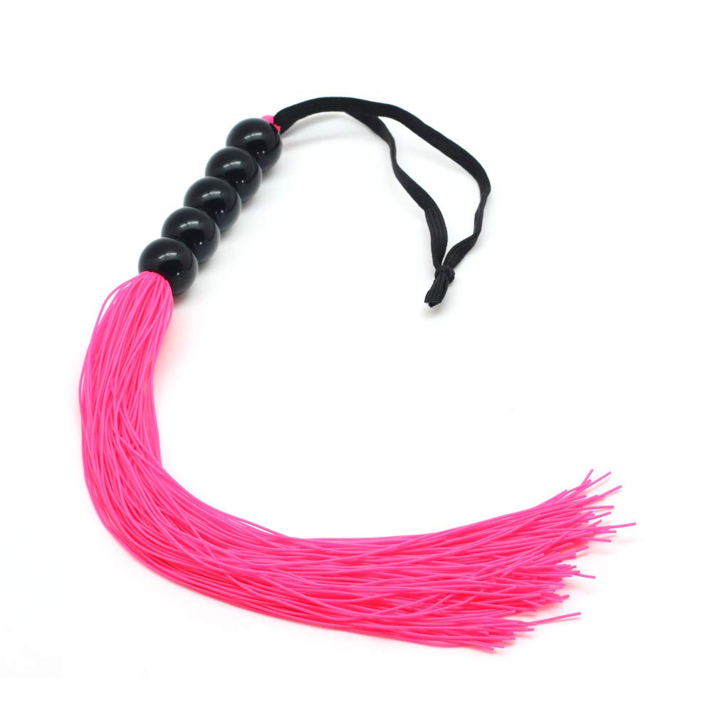 Rubber Sex Flogger Whip - SMspade Beginners Super Soft 15 Inch Flogger Whip for Sex Adult (Pink)