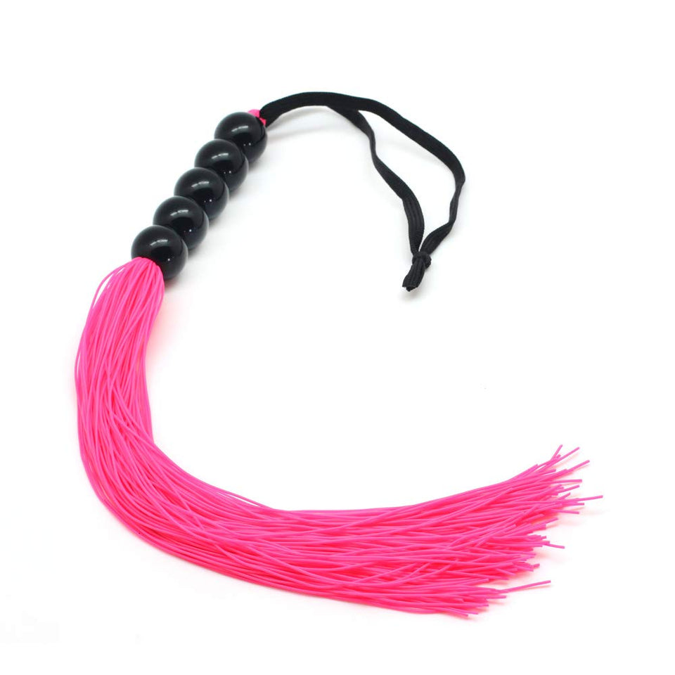 Rubber Sex Flogger Whip - SMspade Beginners Super Soft 15 Inch Flogger Whip for Sex Adult (Pink)