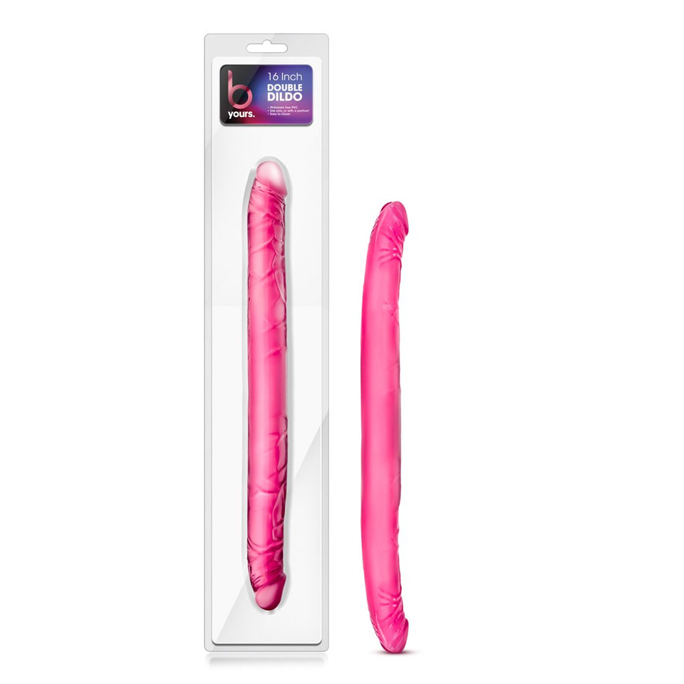 B Yours - 16In Double Dildo - Pink