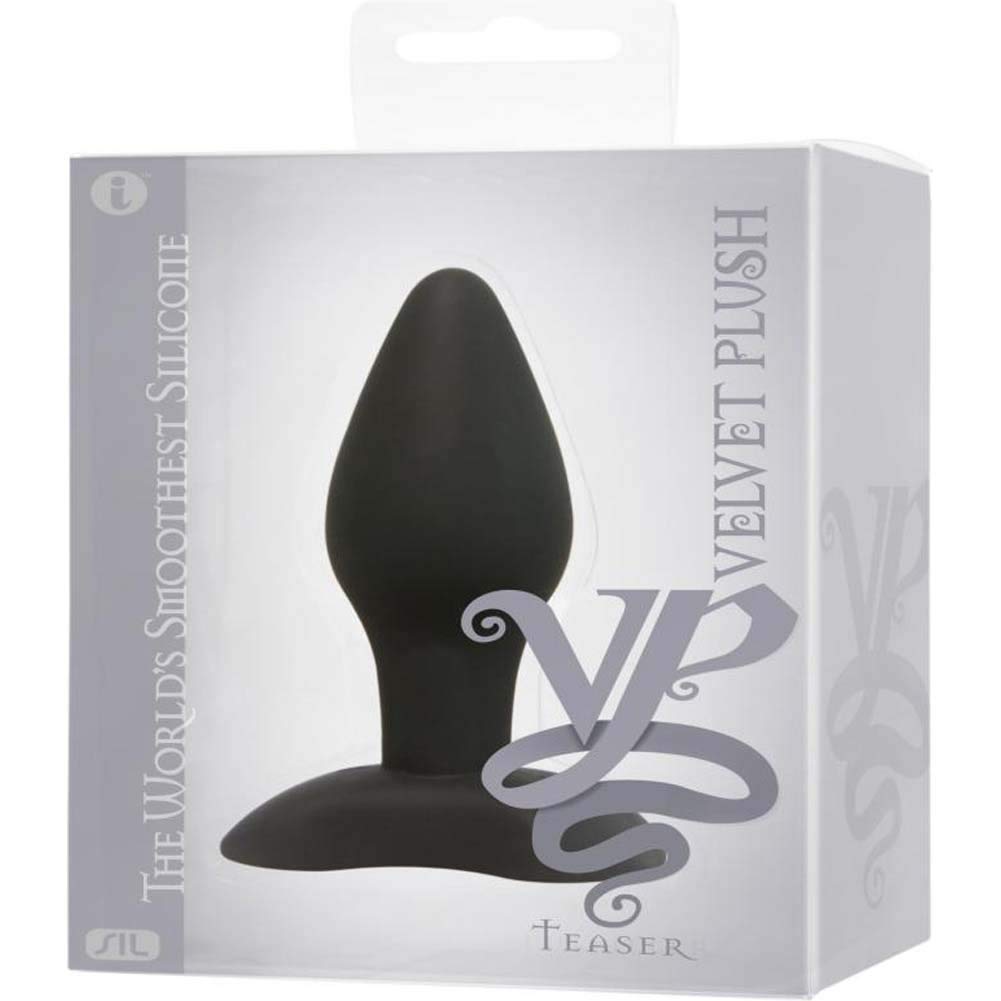 Velvet Plush Silicone Teaser Butt Plug, Small, 3.5 Inch, Black