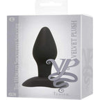 Velvet Plush Silicone Teaser Butt Plug, Small, 3.5 Inch, Black