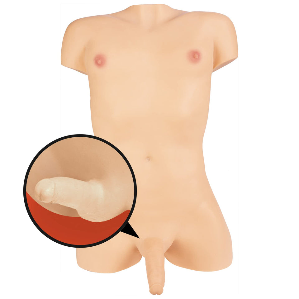 Doc Johnson Signature Dolls - Transgirls - Natalie Mars - Ultraskyn Dual Density Vibrating Life-Size Doll Torso With 5.5 Inch Cock, Vanilla