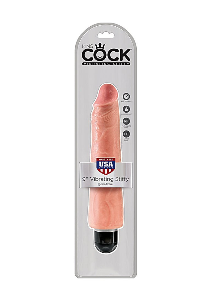 King Cock 9In Vibrating Stiffy Flesh