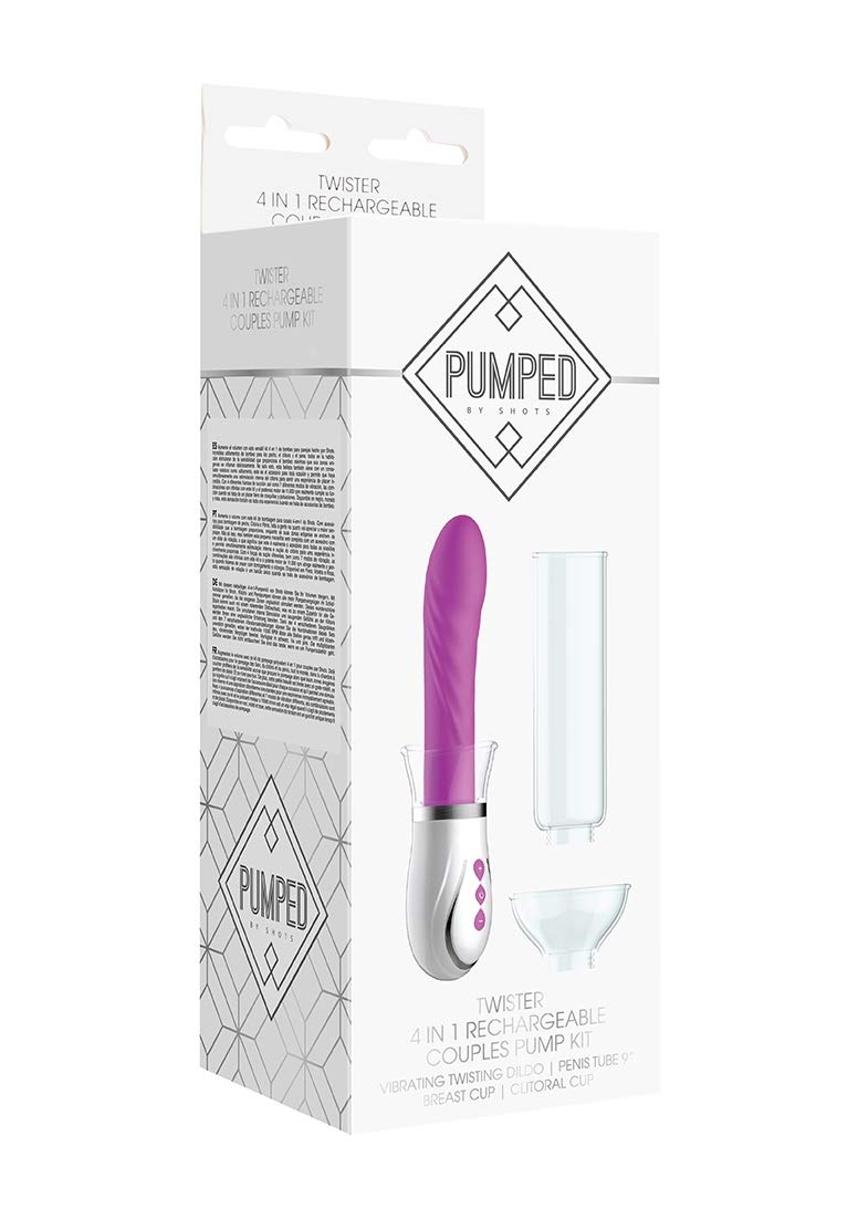 Pumped By Shots America - Twister - 4 In 1 Rechargeable Couples Pump Kit - Purple