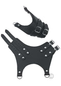 Spartacus C And B Gear Double Weight Pull Stretcher Wrap Style Leather Ball Stretcher, Black