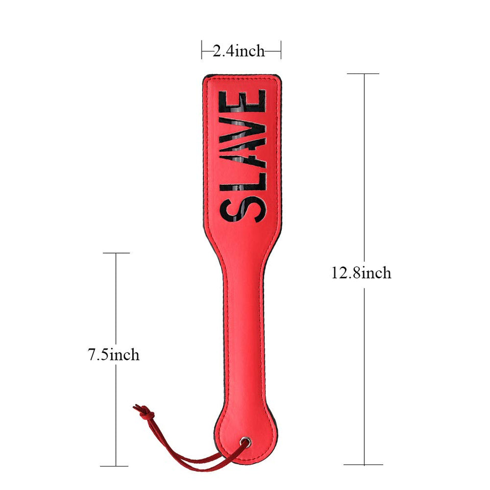 VENESUN SLAVE Spanking Paddle for BDSM Play, 12.8inch Faux Leather Paddle for Adults Sex Toys, Red