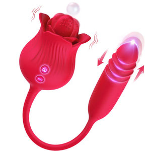 Rose Toy Vibrator for Woman,Clitoral Tongue Vibrator Sex Toys with 10 Speed Modes,G-spot Dildo Rose Nipple Massager Licking Stim