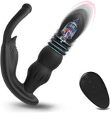 Thrusting Anal Vibrators with C-Ring Male Prostate Massager Adult Toy 10 Vibrating Modes Remote Control Anal Beads Butt Plug Dil