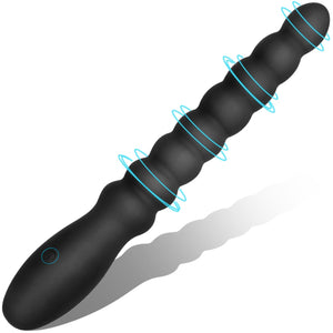 Silicone Vibrating Anal Beads Butt Plug Prostate Massager Adult Toy, Rechargeable Clitoris Anal Vibrator Waterproof G-Spot Stimu