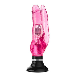 Blush Double Penetrating Vibrating Dildo - Double Penetration Toys - Toys For Women - Adult Sex Toy - Harness Compatible Toys