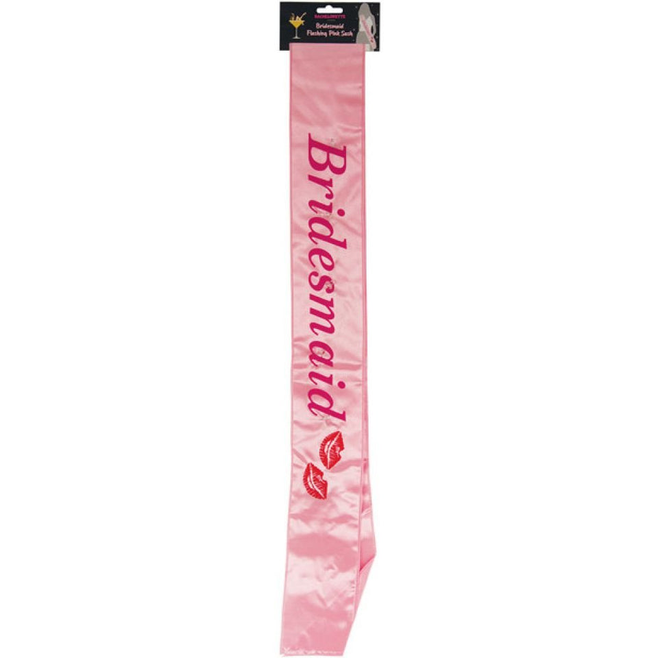 Bachelorette Party Favors Bridesmaid Flashing Sash Kisses Pink