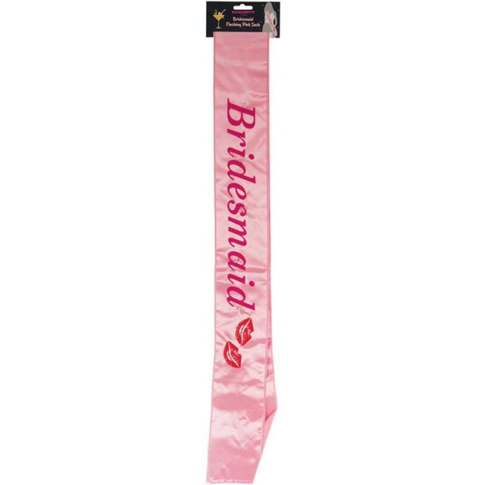 Bachelorette Party Favors Bridesmaid Flashing Sash Kisses Pink
