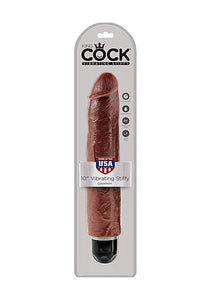 King Cock 10In Vibrating Stiffy Brown