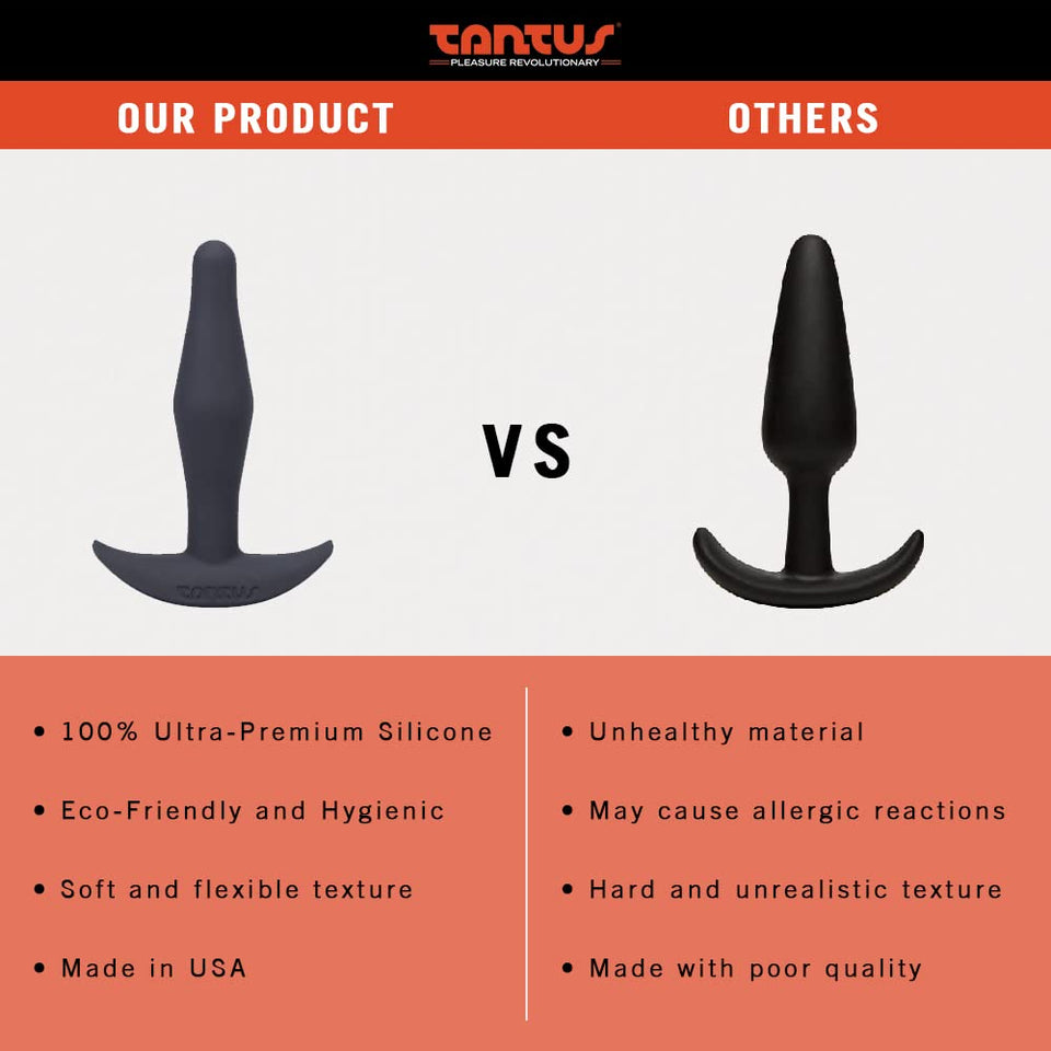 Tantus Sex/Adult Toys Little Flirt Butt Plug - 100% Ultra-Premium Flexible Silicone Satin Prostate Massager, Waterproof, Anal Stimulation, Pleasure For Men, Women, Couples, Beginners - Onyx