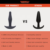 Tantus Sex/Adult Toys Little Flirt Butt Plug - 100% Ultra-Premium Flexible Silicone Satin Prostate Massager, Waterproof, Anal Stimulation, Pleasure For Men, Women, Couples, Beginners - Onyx