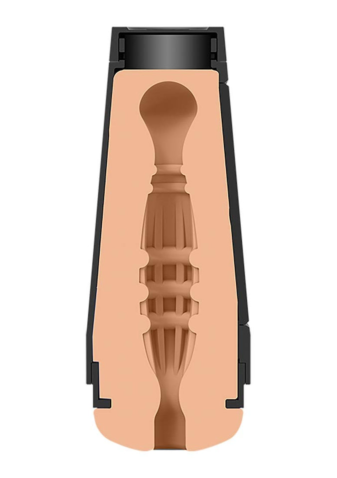 Doc Johnson Man Squeeze - Stud - Squeeze Plate For Precise Pressure - Twist End Cap To Control Suction - Discreet Premium Stroker - Male Masturbator, Ass, Vanilla