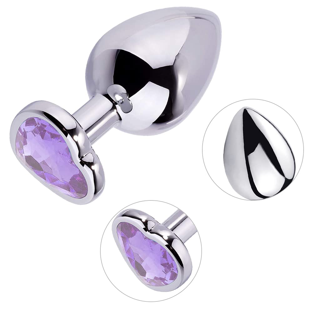 Anal Plugs Set Metal 3 PCS Butt Plug Anal Trainer Kit Women Men Sex Toys Heart Shaped Jewelry Valentine 's/Birthday Gift for Beg