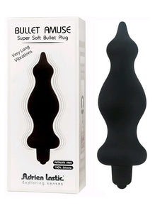 Adrien Lastic Bullet Amuse Vibrating Butt Plug, Black