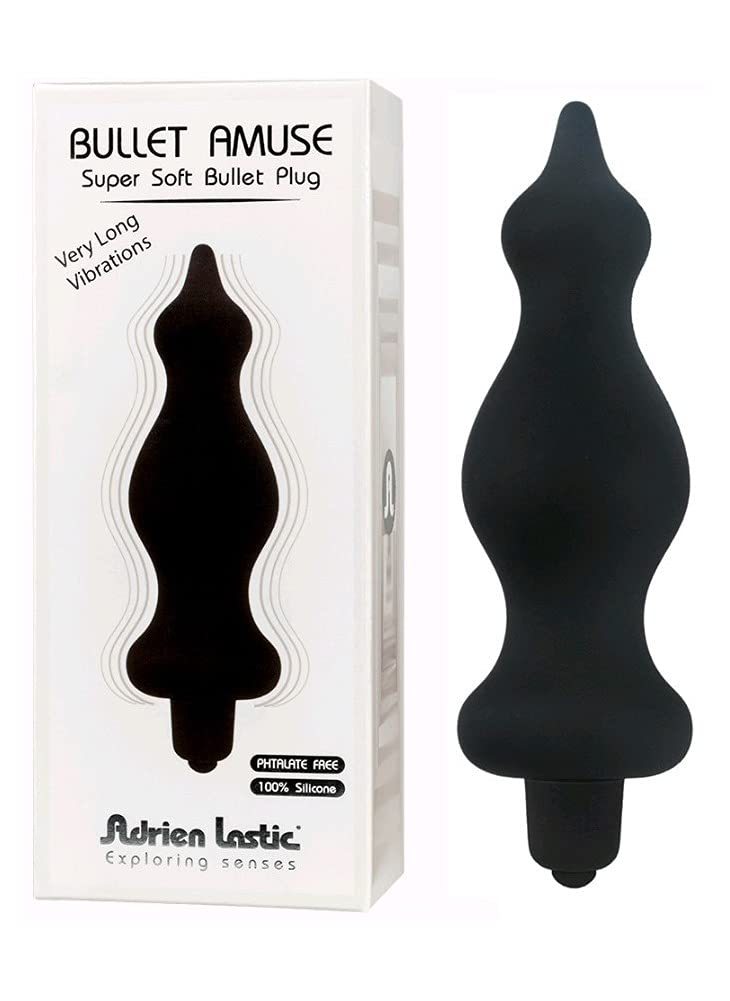 Adrien Lastic Bullet Amuse Vibrating Butt Plug, Black