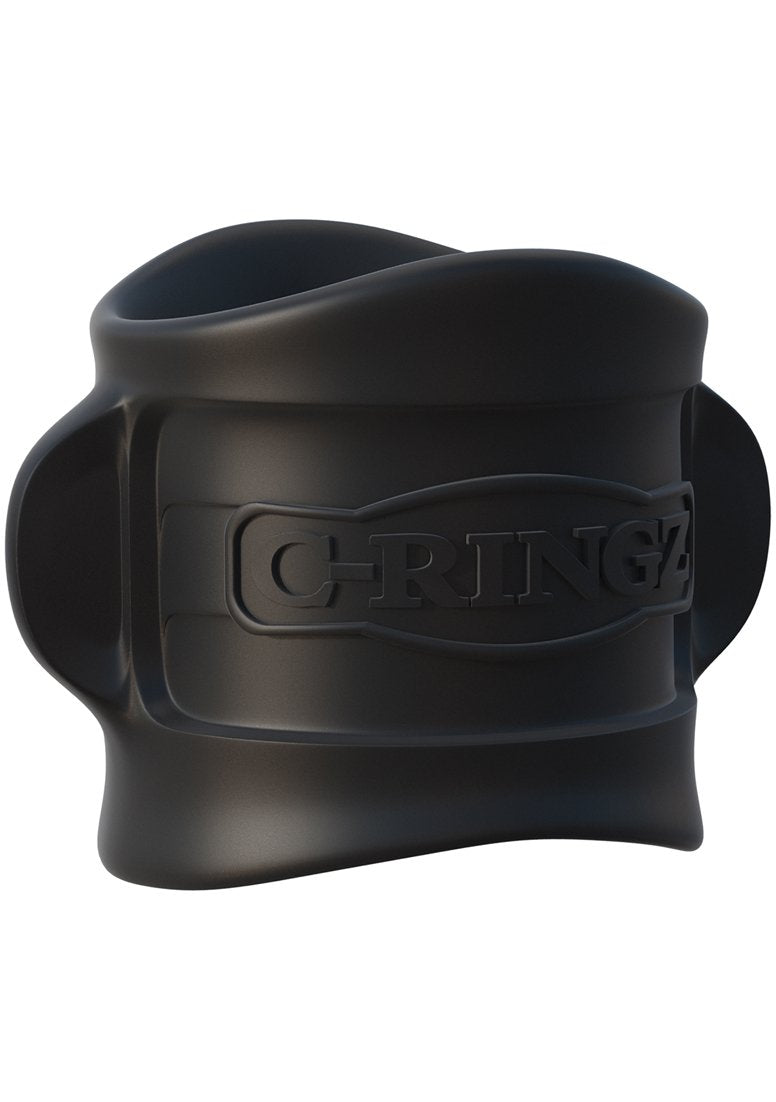 Pipedream Fantasy C-Ringz Silicone Ball Stretcher Dildo, Black, 1 Pound
