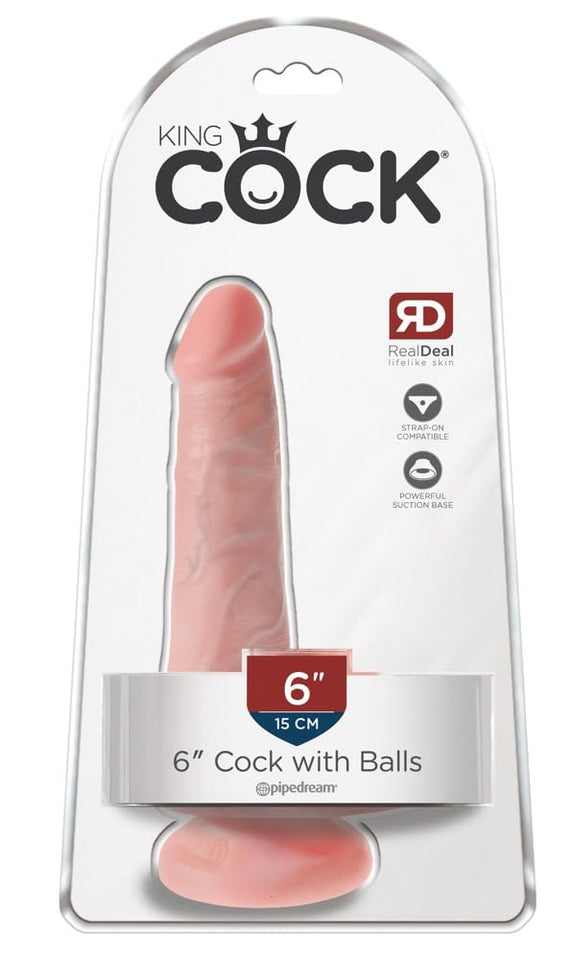 King Cock 6In Cock With Balls - Flesh