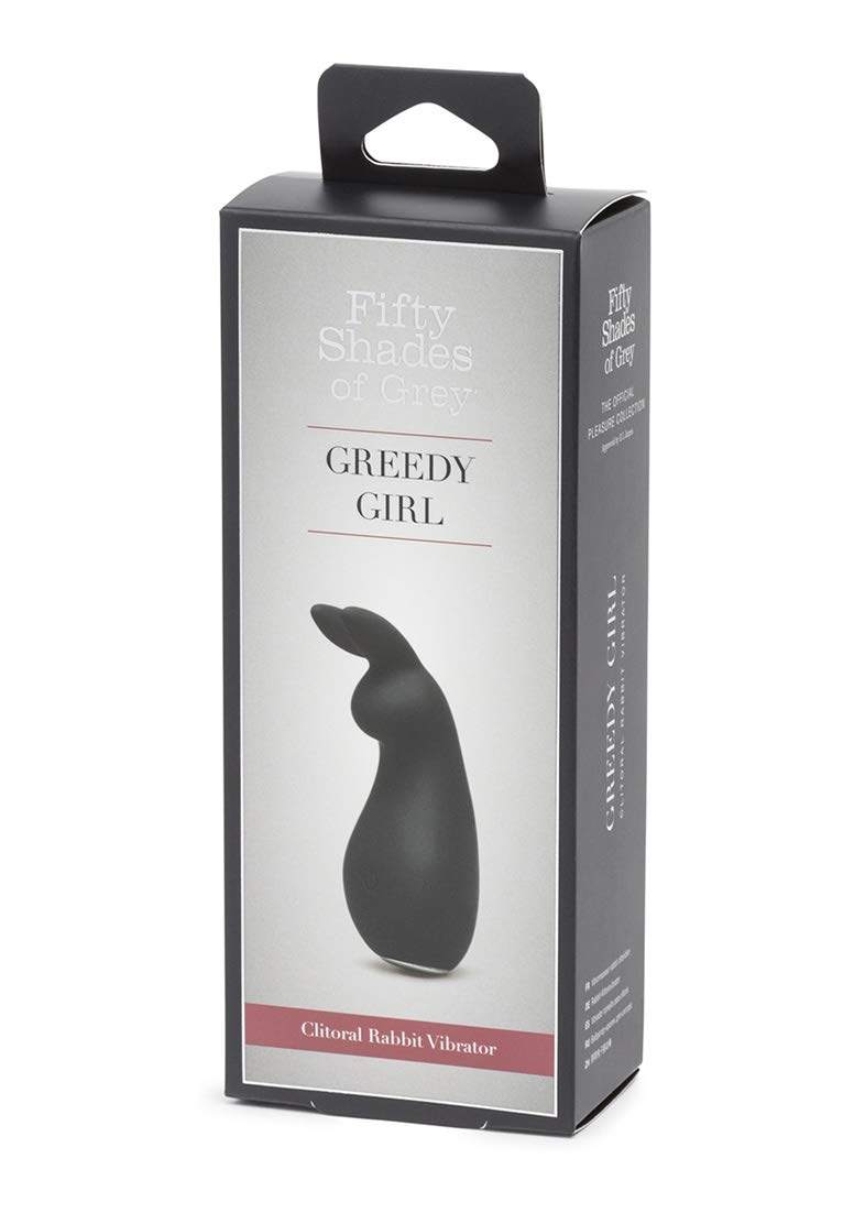 Fifty Shades Of Grey Greedy Girl Black Clitoral Rabbit Vibrator - Rechargeable, Waterproof - Petite Size