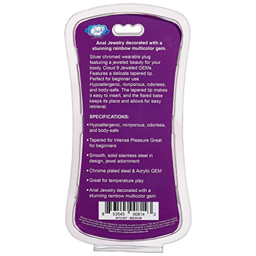 Cloud 9 Novelties Cloud 9 Novelties Gems Silver Chrome Tall Plug, Medium